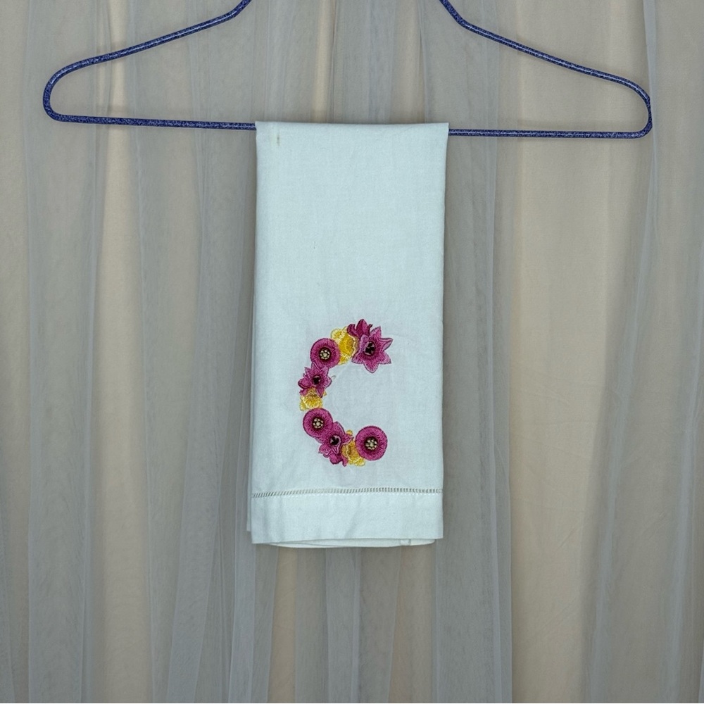Floral Embroidered Decorative Hand Towel